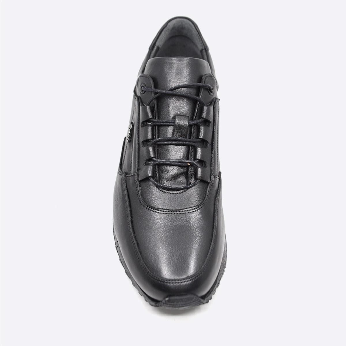 Fosco Hakiki Deri Siyah Sneaker Erkek Ayakkabı 2773 306