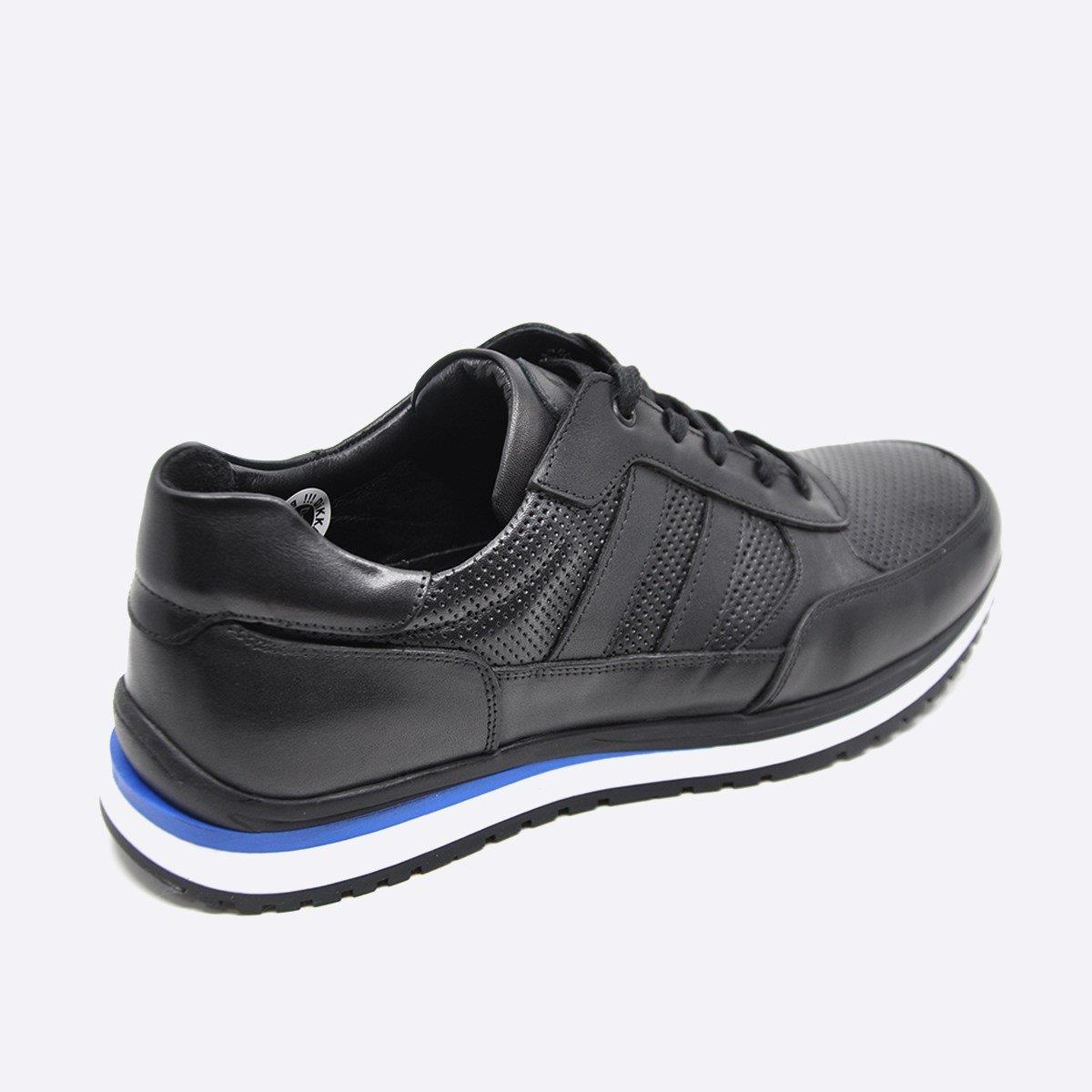 Fosco Hakiki Deri Siyah Sneaker Erkek Ayakkabı 9832 100