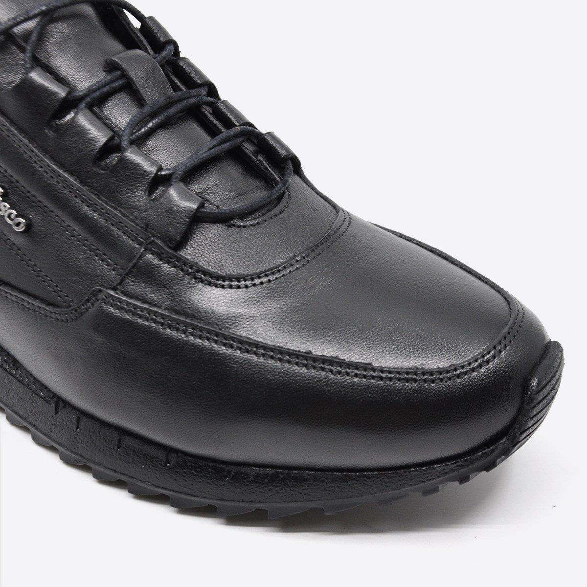 Fosco Hakiki Deri Siyah Sneaker Erkek Ayakkabı 2773 306