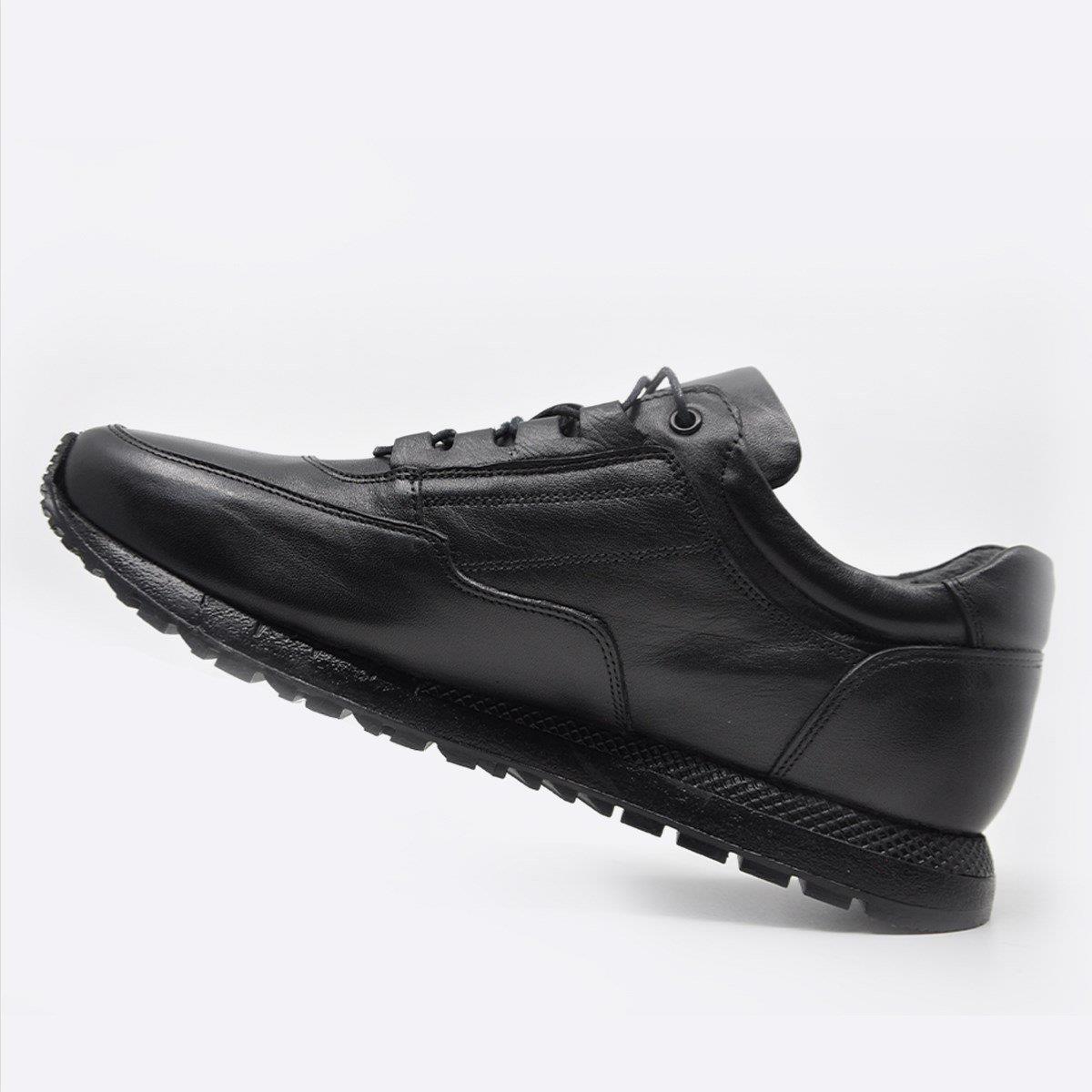 Fosco Hakiki Deri Siyah Sneaker Erkek Ayakkabı 2773 306