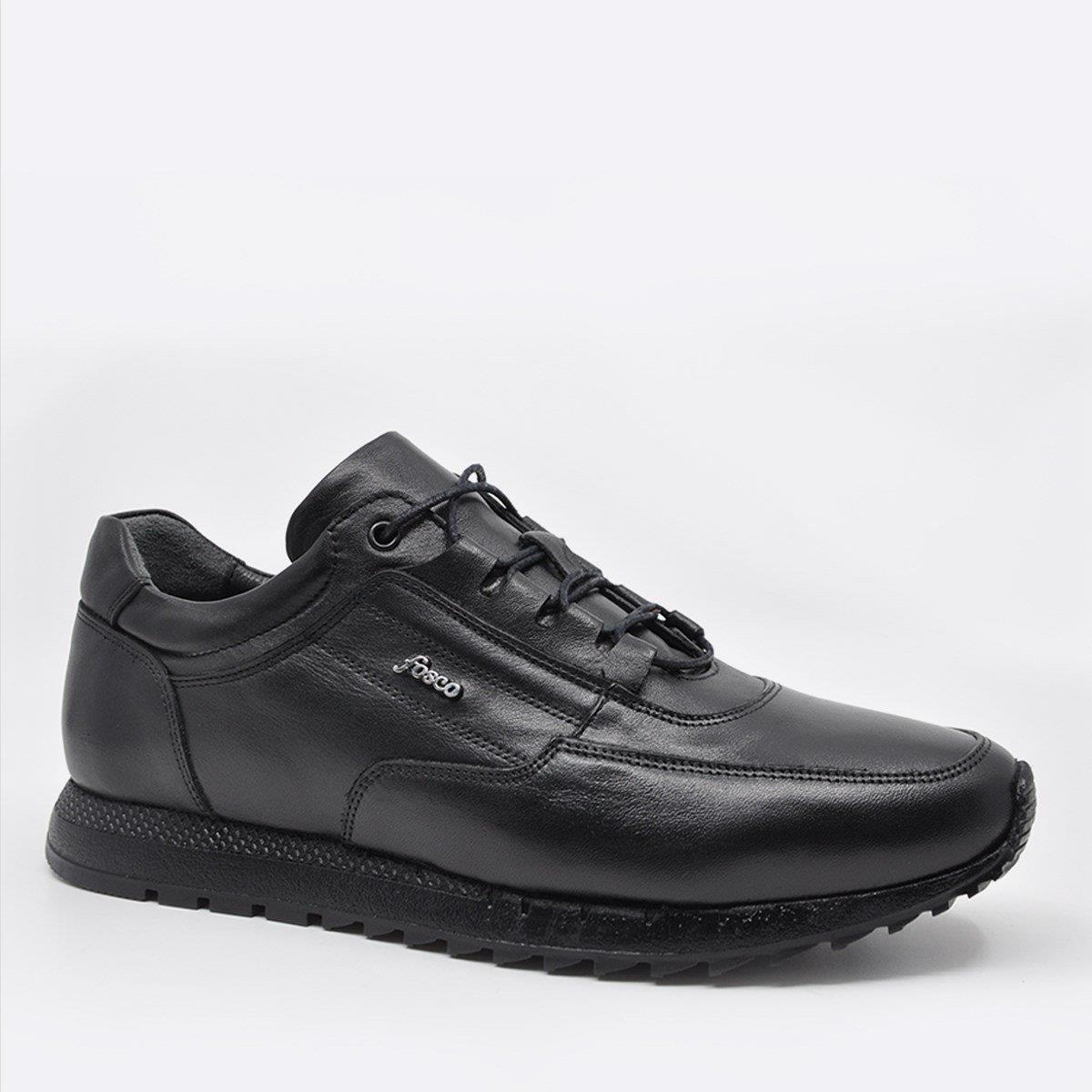 Fosco Hakiki Deri Siyah Sneaker Erkek Ayakkabı 2773 306