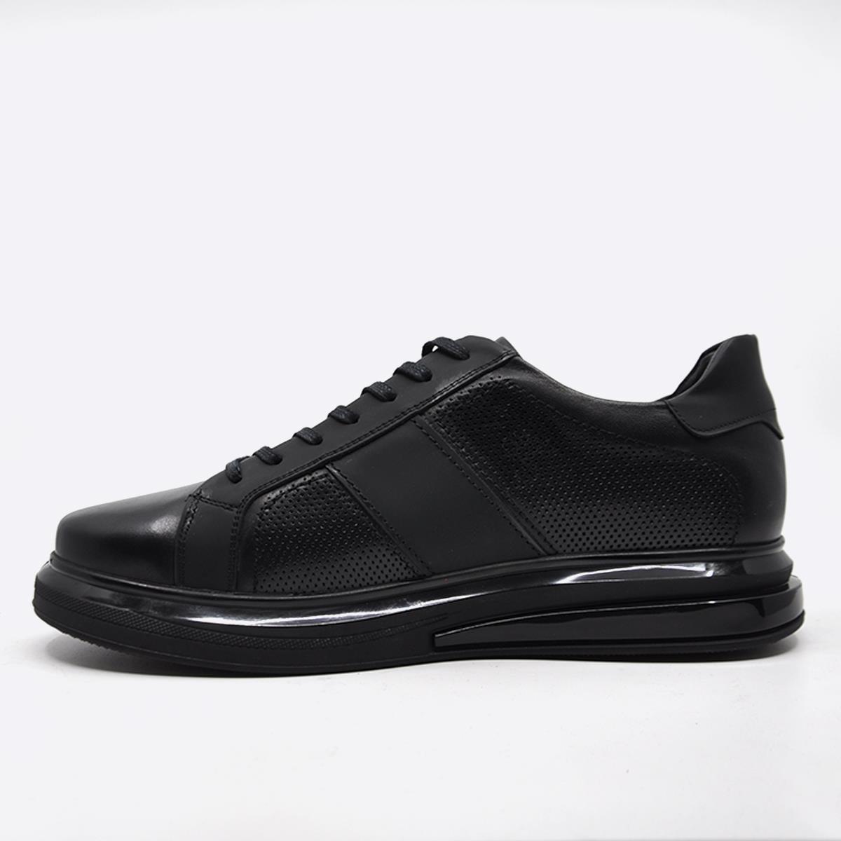 Fosco Hakiki Deri Sneaker Erkek Ayakkabı Siyah 9961