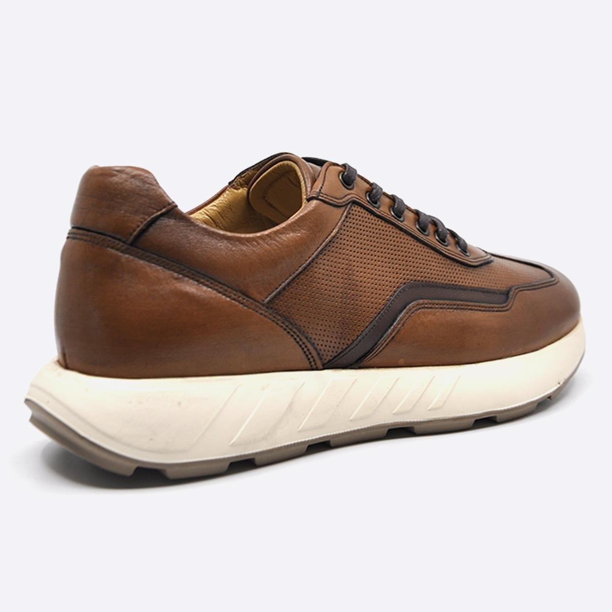 Fosco Hakiki Deri Sneaker Erkek Ayakkabı Taba 3217 686 42