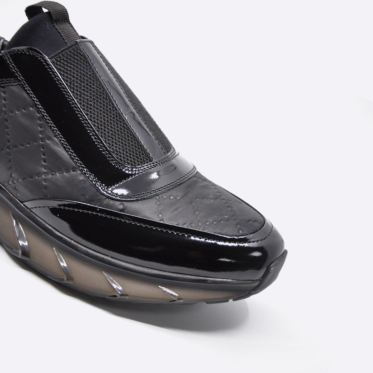 Fosco Hakiki Deri Sneaker Erkek Ayakkabı Siyah 9872 100