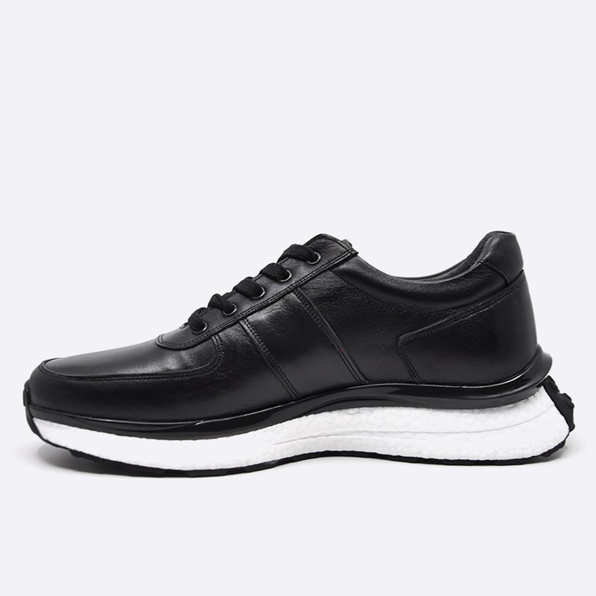 Fosco Hakiki Deri Sneaker Erkek Ayakkabı Siyah 2892 306