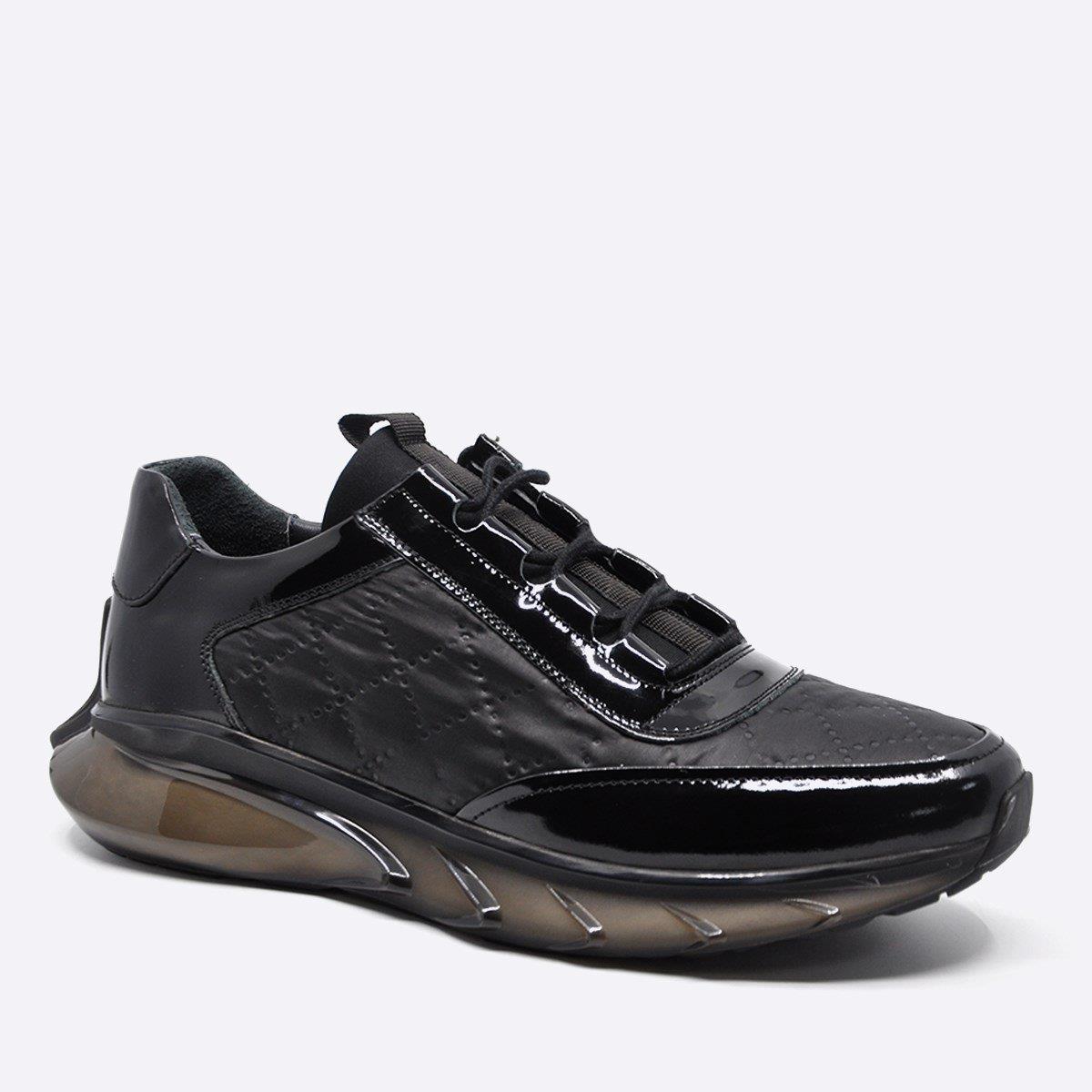 Fosco Hakiki Deri Sneaker Erkek Ayakkabı Siyah 9871 100