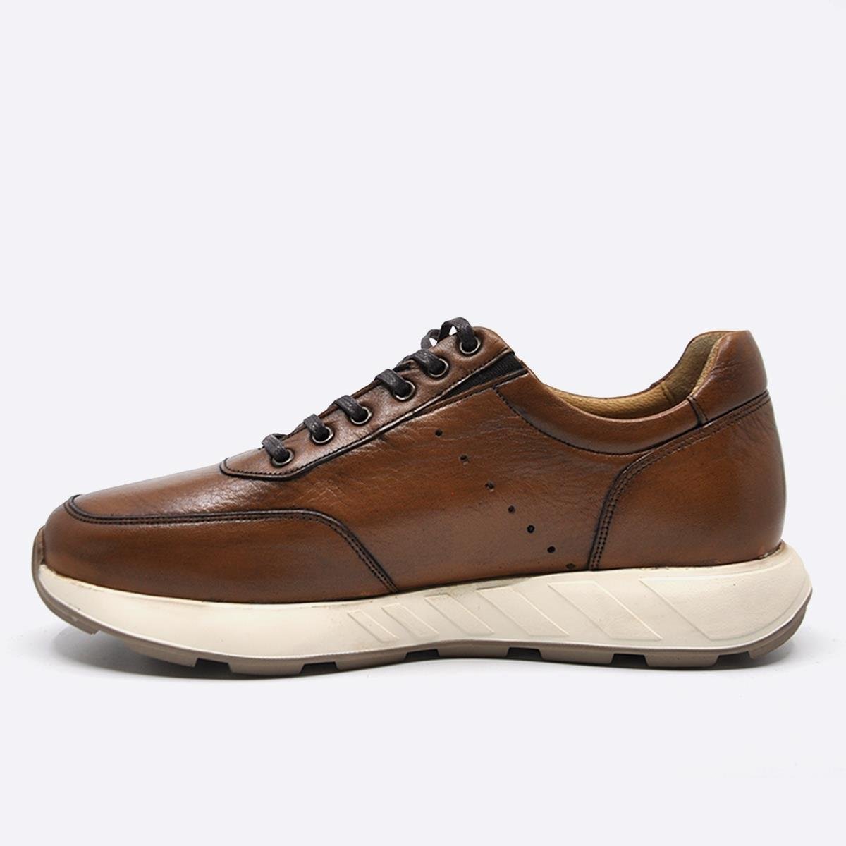 Fosco Hakiki Deri Sneaker Erkek Ayakkabı Taba 3218 686