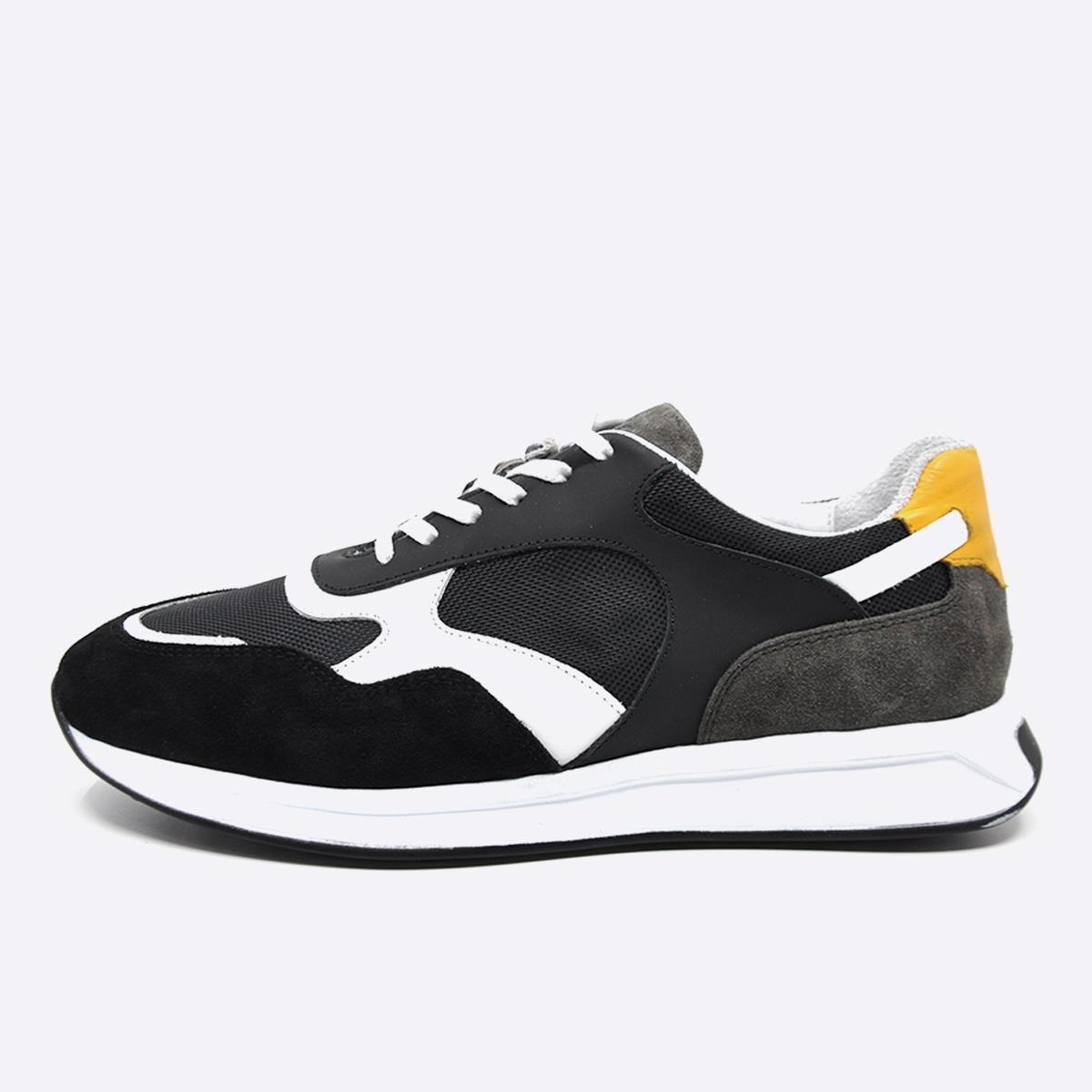 Fosco Hakiki Deri Sneaker Erkek Ayakkabı Siyah 9900