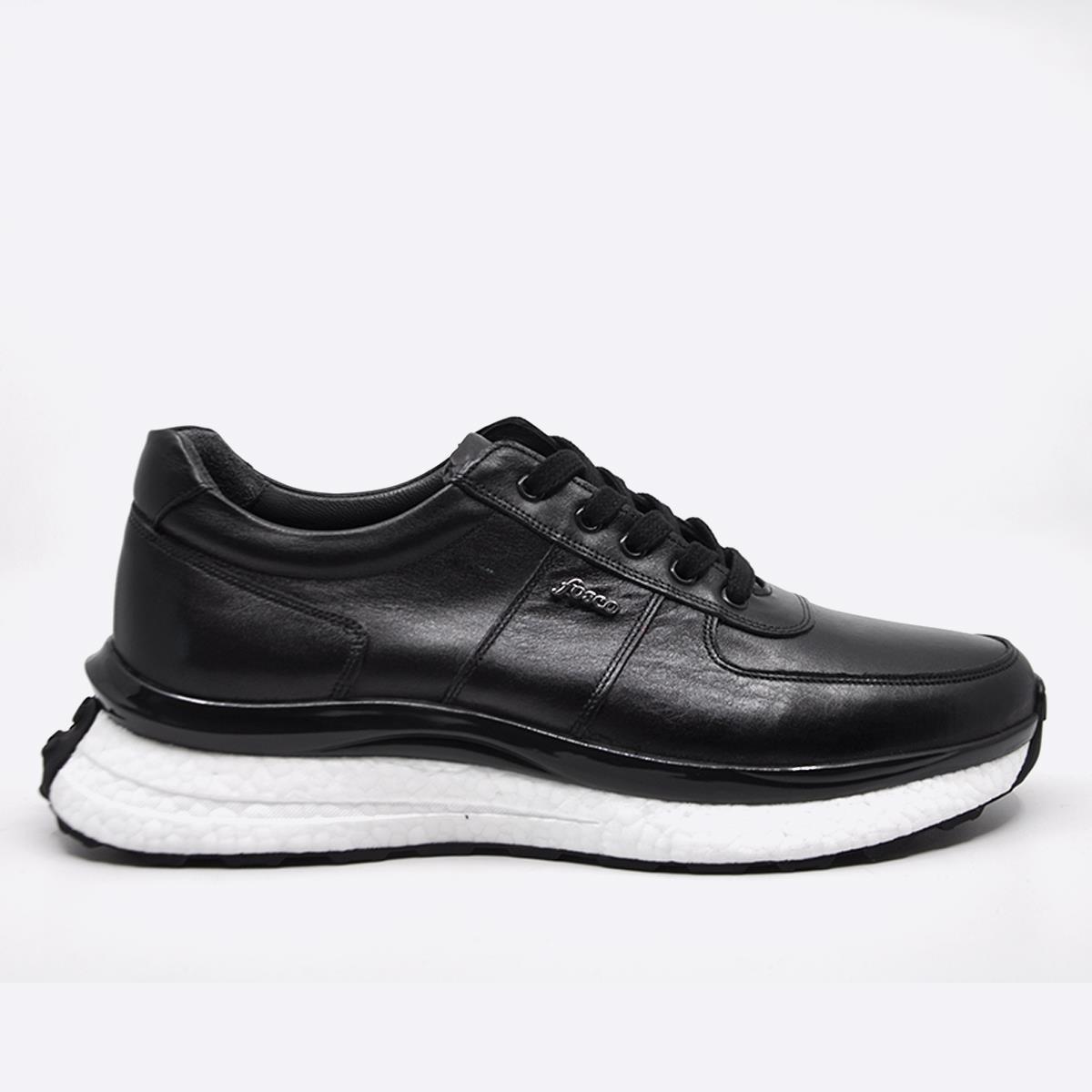 Fosco Hakiki Deri Sneaker Erkek Ayakkabı Siyah 2892 306