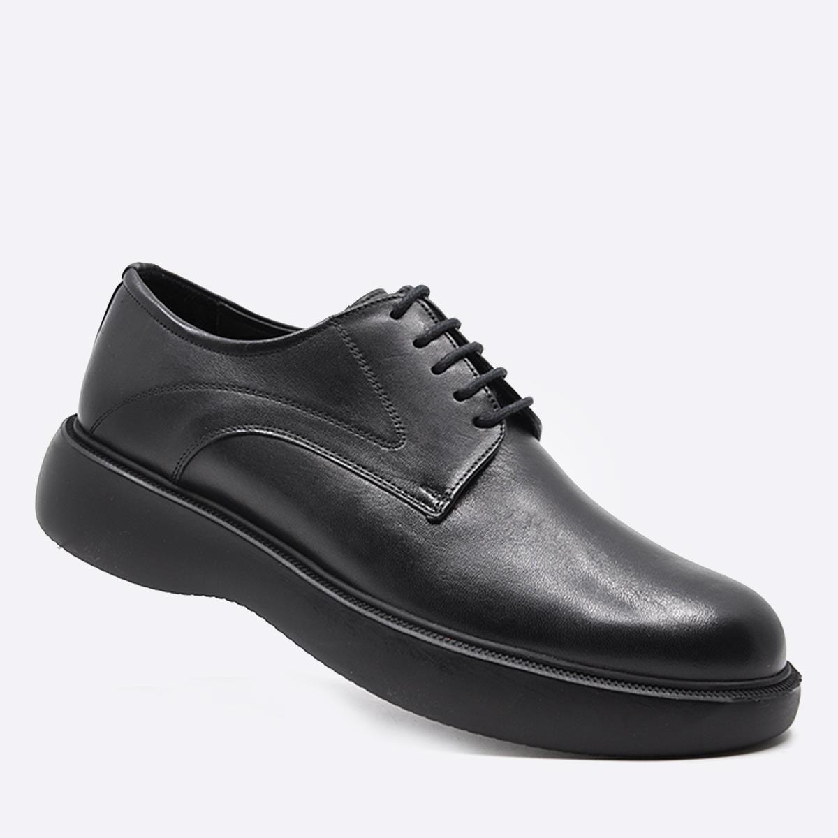 Fosco Hakiki Deri Sneaker Erkek Ayakkabı Siyah 9966