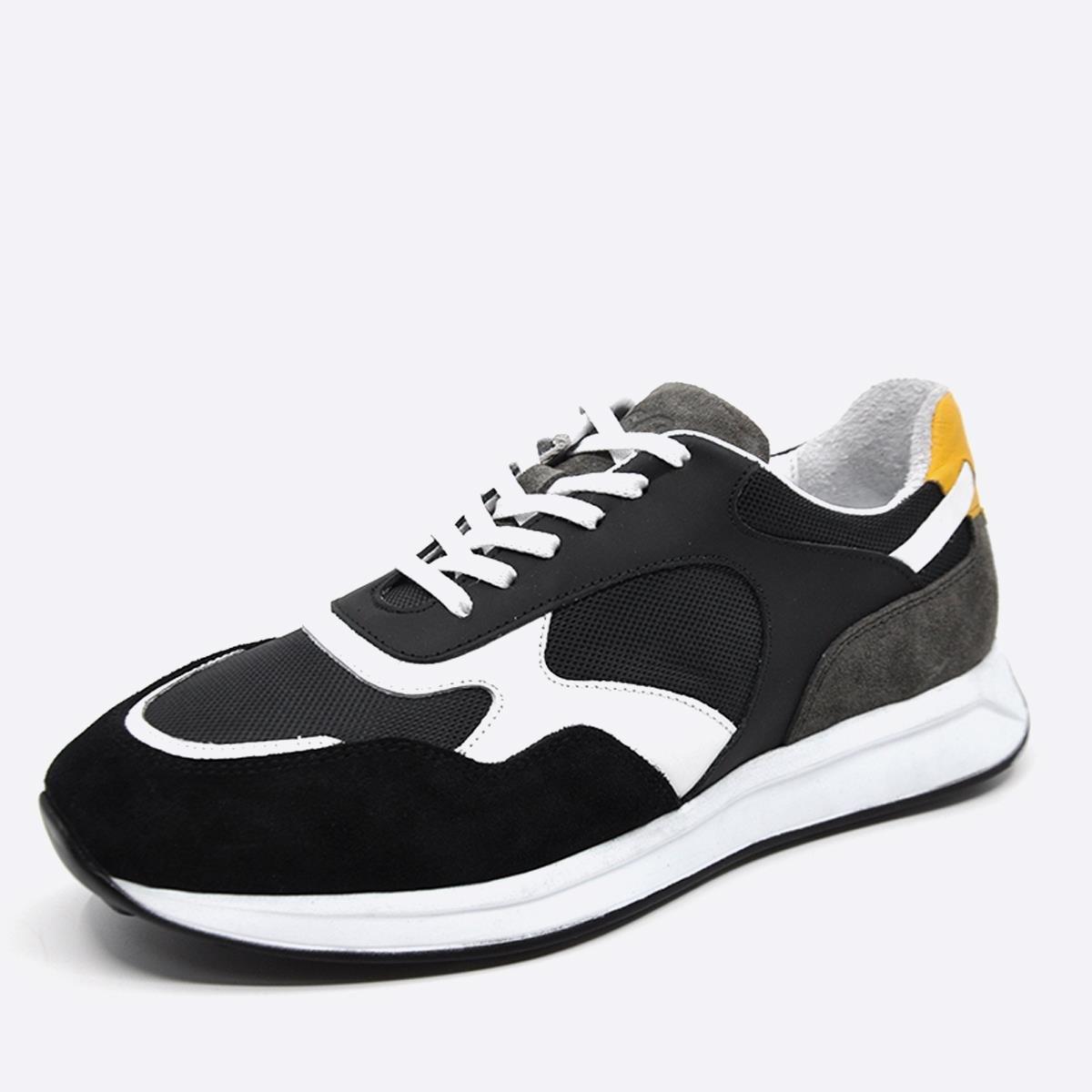 Fosco Hakiki Deri Sneaker Erkek Ayakkabı Siyah 9900