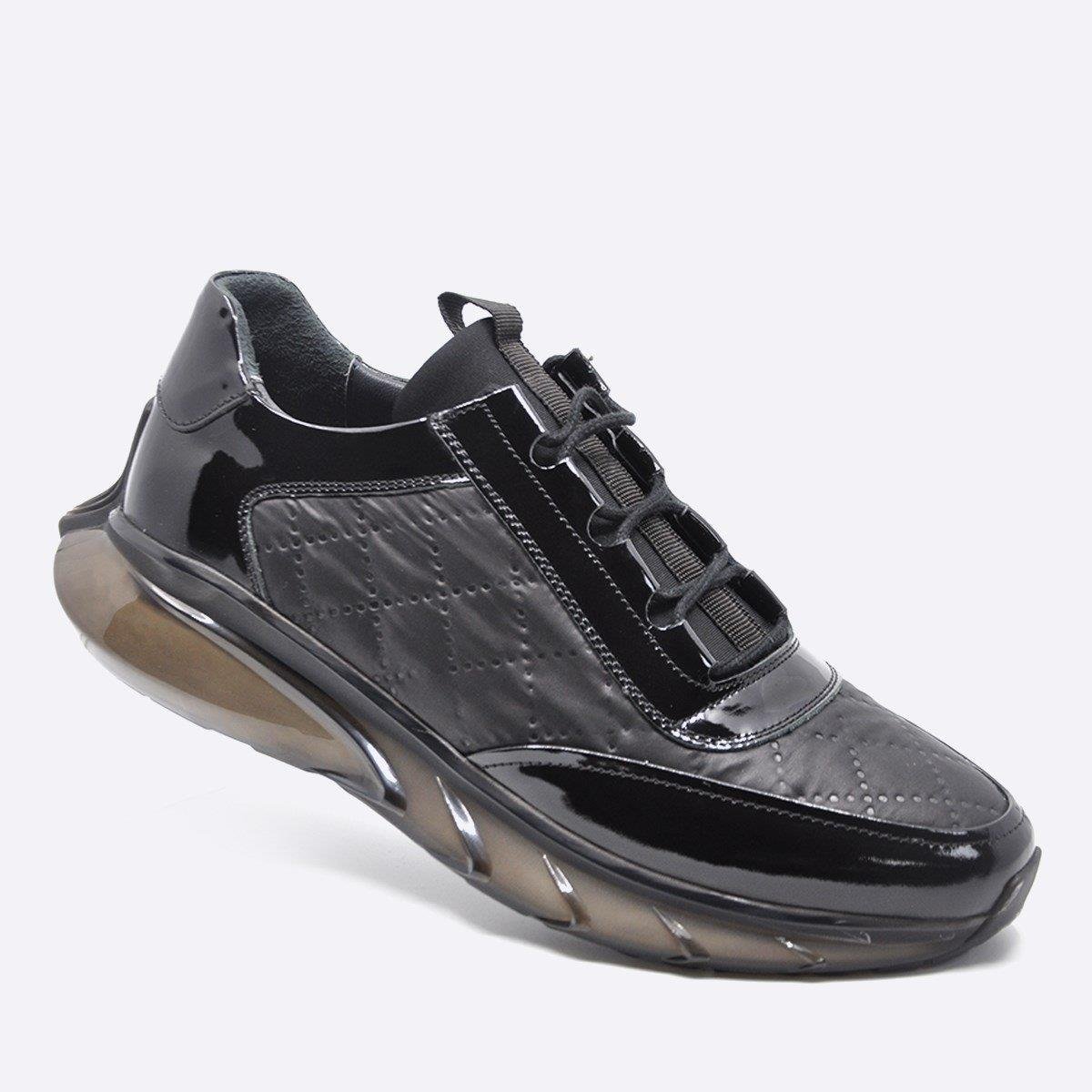 Fosco Hakiki Deri Sneaker Erkek Ayakkabı Siyah 9871 100