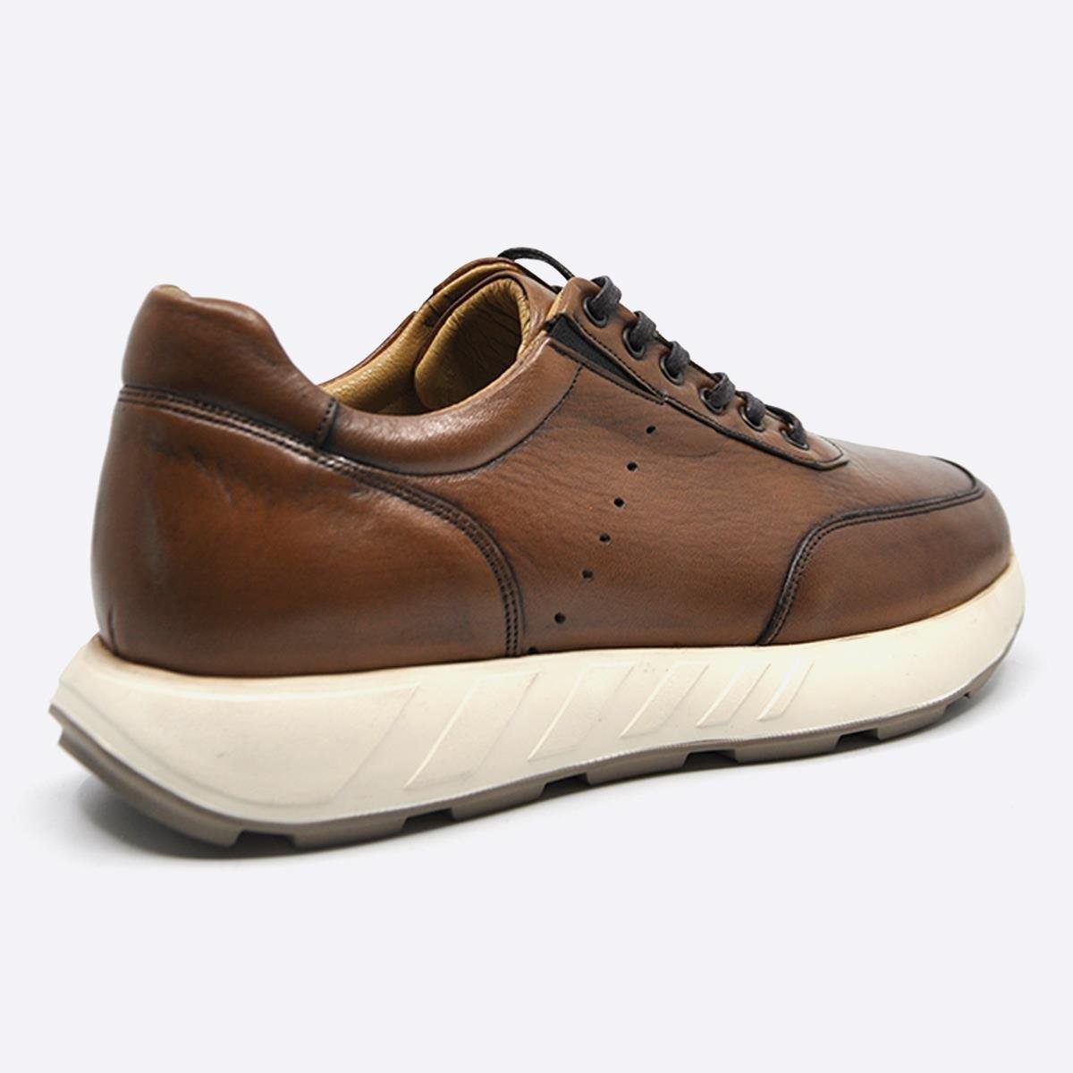 Fosco Hakiki Deri Sneaker Erkek Ayakkabı Taba 3218 686