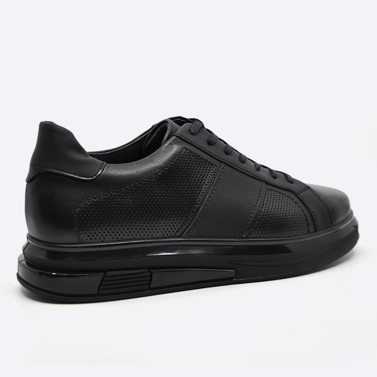 Fosco Hakiki Deri Sneaker Erkek Ayakkabı Siyah 9961