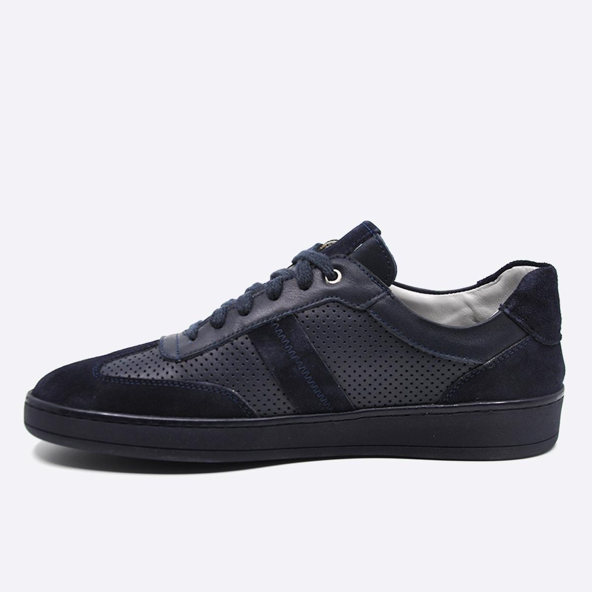 Fosco Hakiki Deri Sneaker Erkek Ayakkabı Lacivert 9870