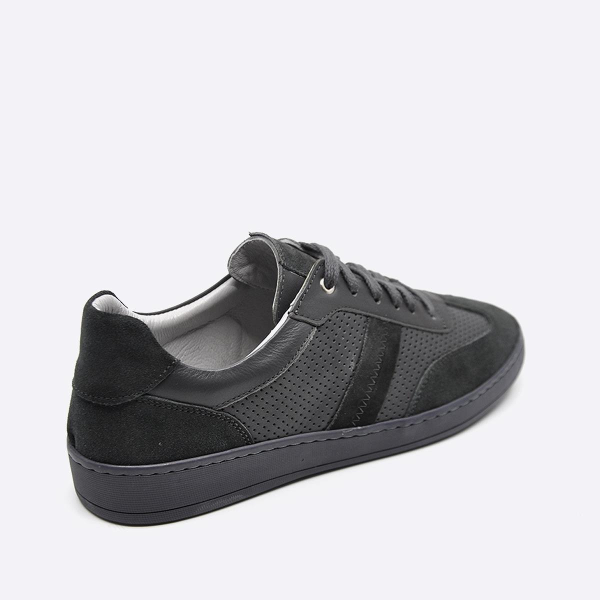 Fosco Hakiki Deri Sneaker Erkek Ayakkabı Gri 9870