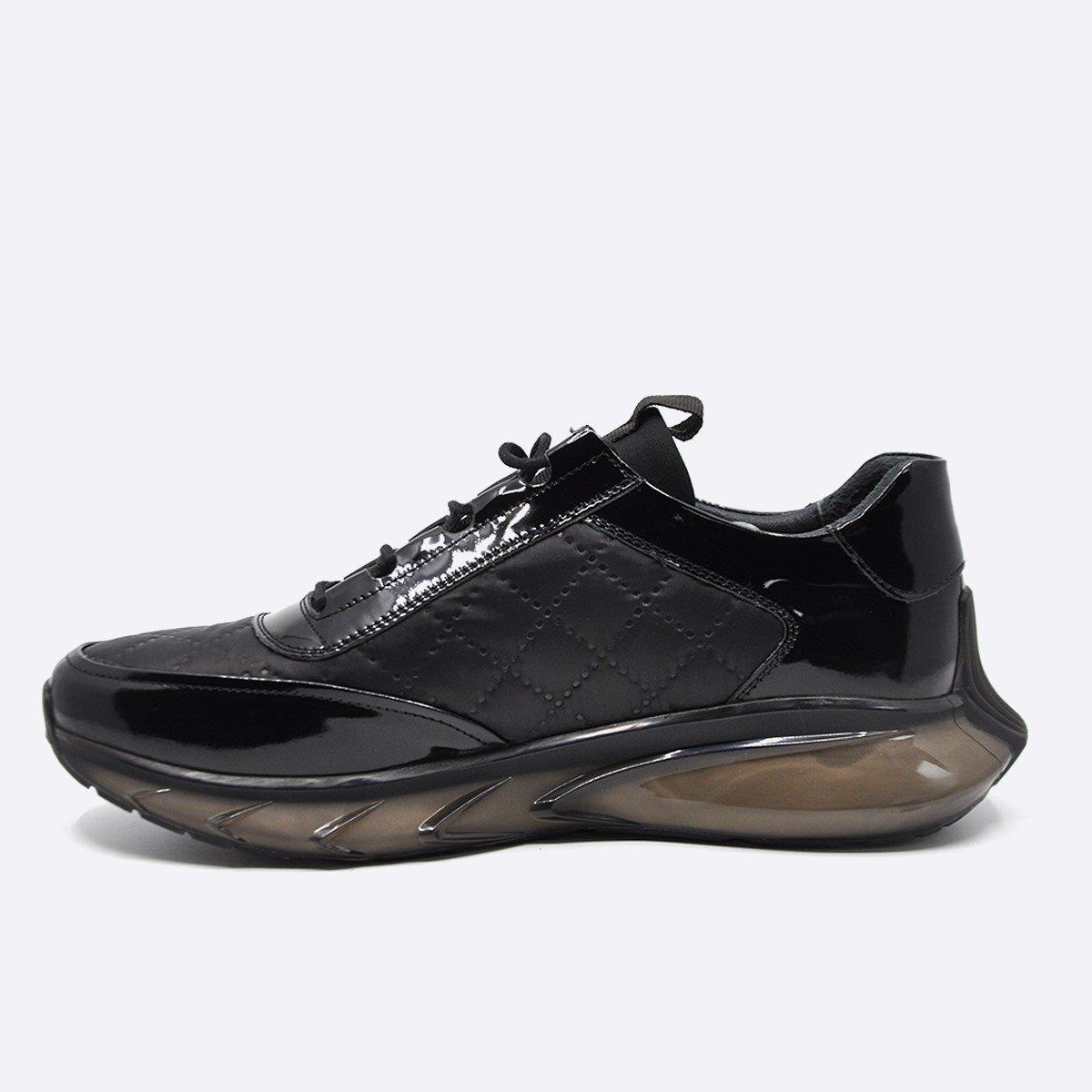 Fosco Hakiki Deri Sneaker Erkek Ayakkabı Siyah 9871 100