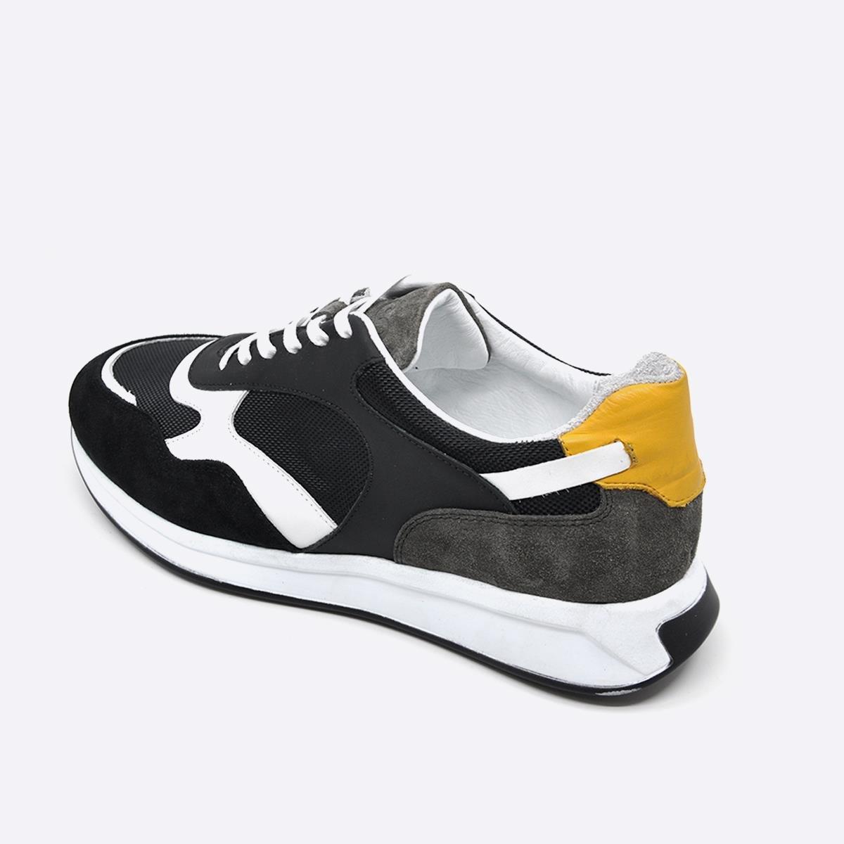 Fosco Hakiki Deri Sneaker Erkek Ayakkabı Siyah 9900