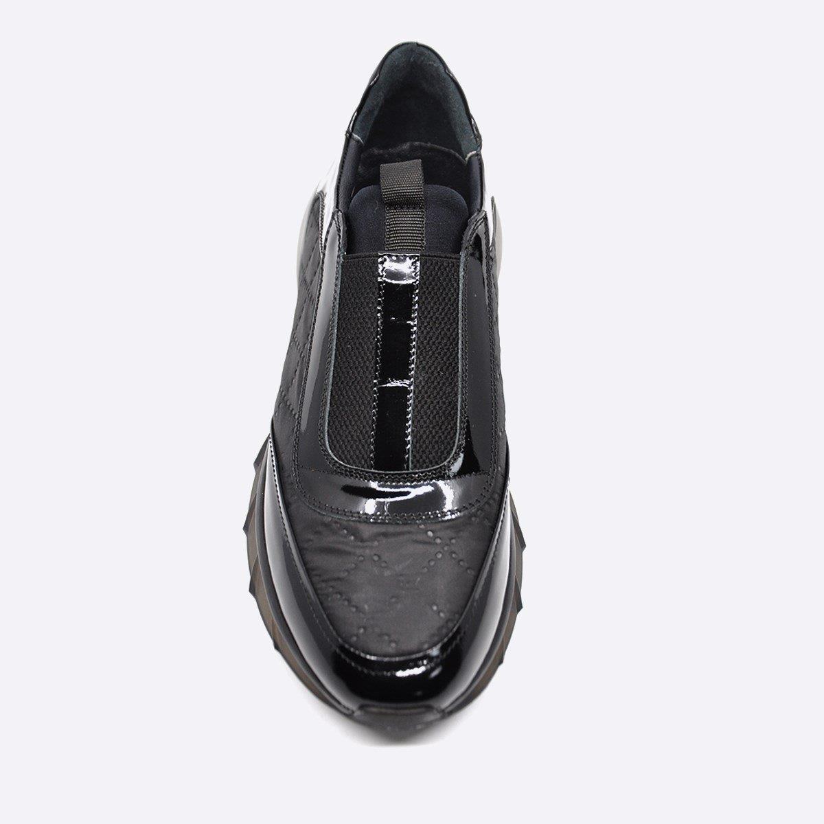 Fosco Hakiki Deri Sneaker Erkek Ayakkabı Siyah 9872 100