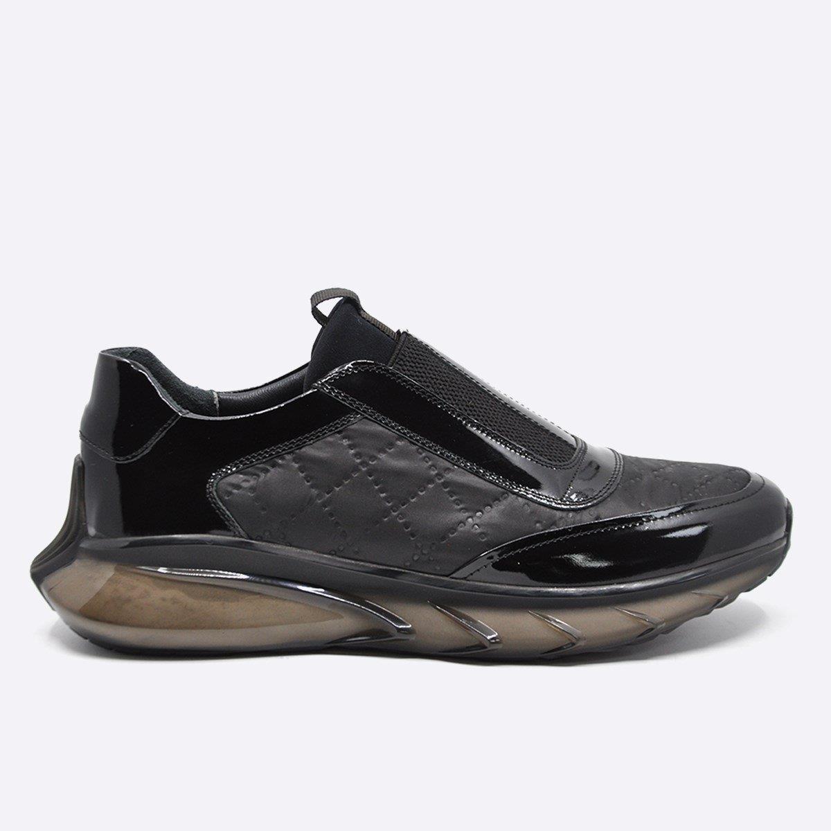 Fosco Hakiki Deri Sneaker Erkek Ayakkabı Siyah 9872 100