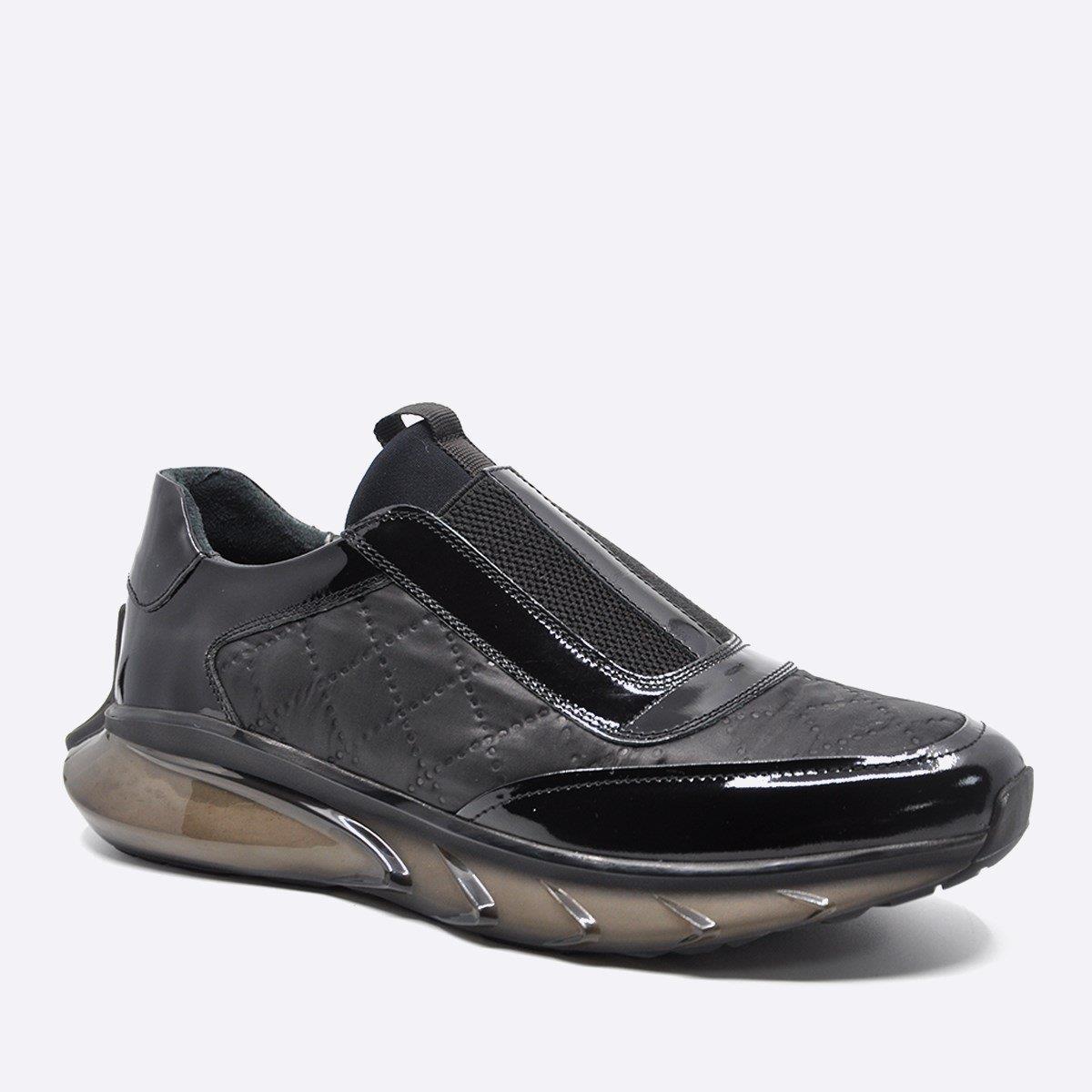 Fosco Hakiki Deri Sneaker Erkek Ayakkabı Siyah 9872 100