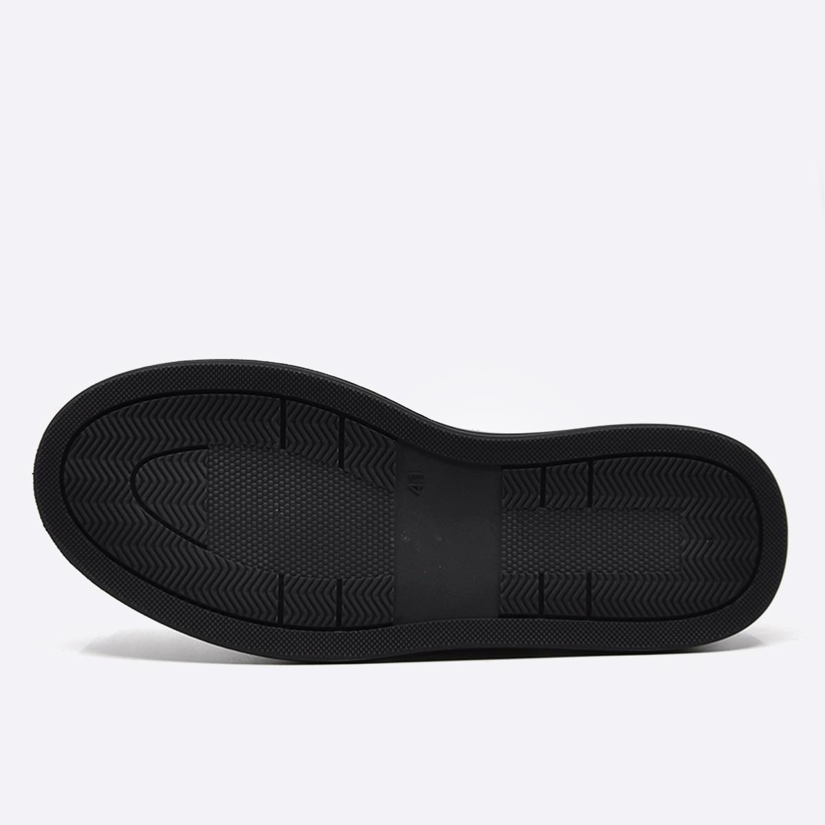 Fosco Hakiki Deri Sneaker Erkek Ayakkabı Siyah 9961