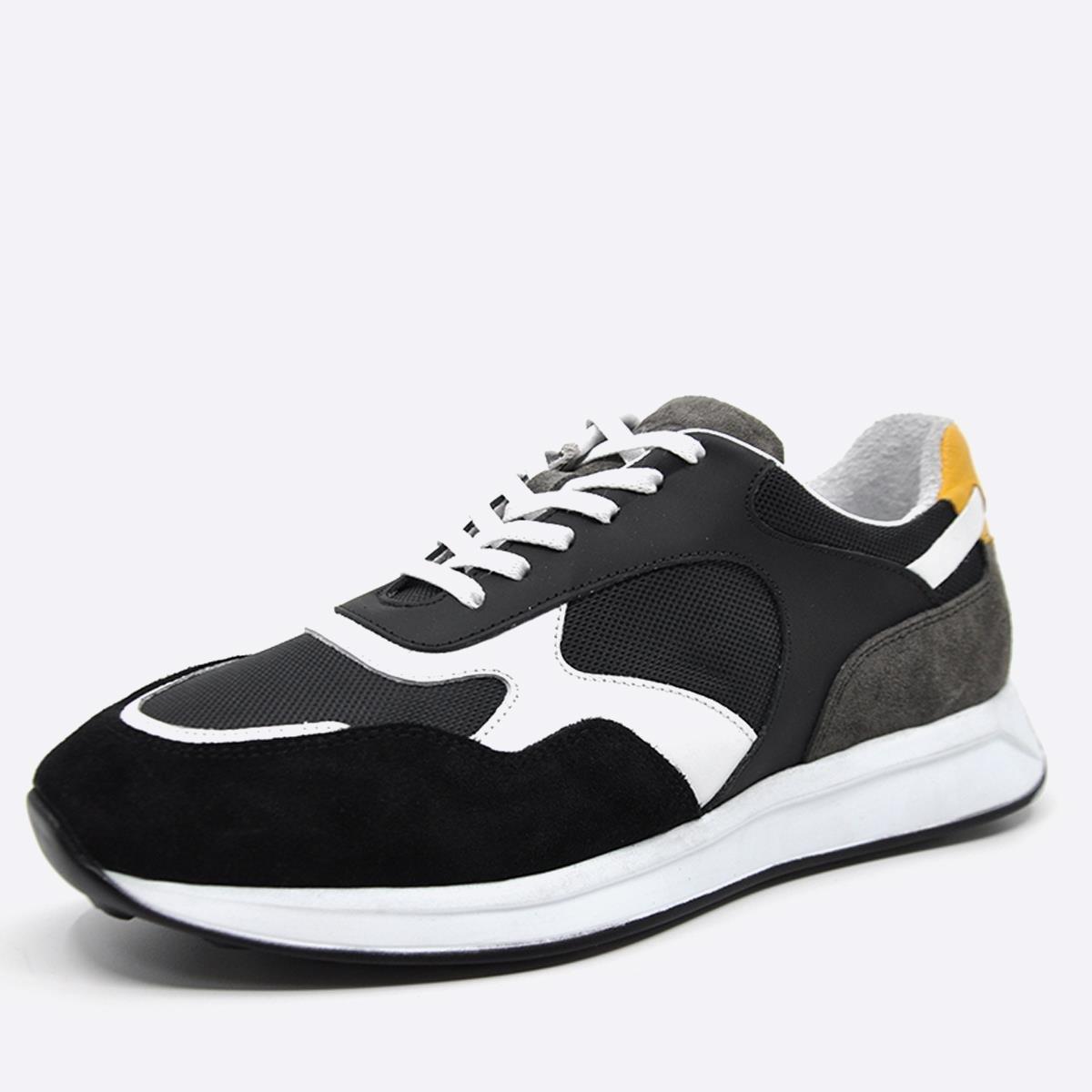 Fosco Hakiki Deri Sneaker Erkek Ayakkabı Siyah 9900