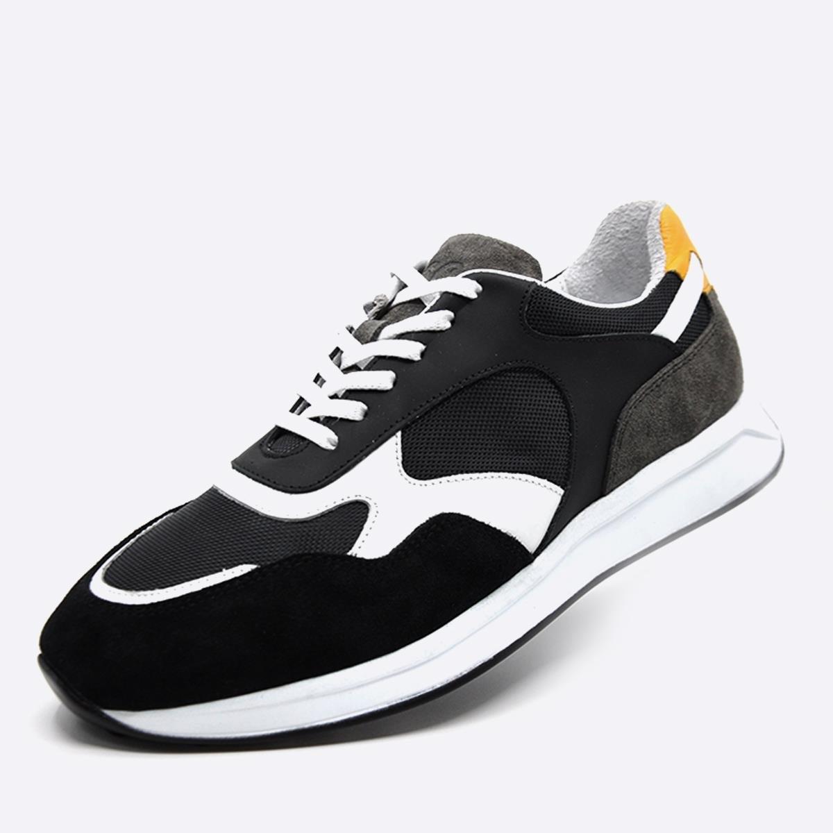 Fosco Hakiki Deri Sneaker Erkek Ayakkabı Siyah 9900