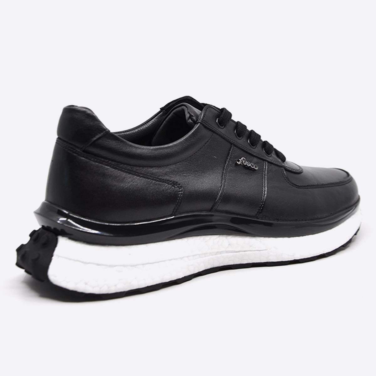 Fosco Hakiki Deri Sneaker Erkek Ayakkabı Siyah 2892 306