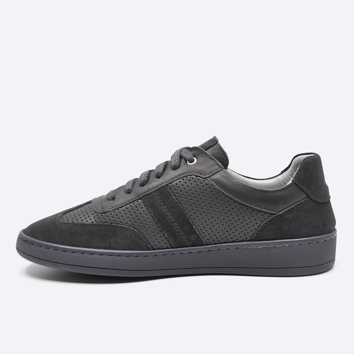 Fosco Hakiki Deri Sneaker Erkek Ayakkabı Gri 9870