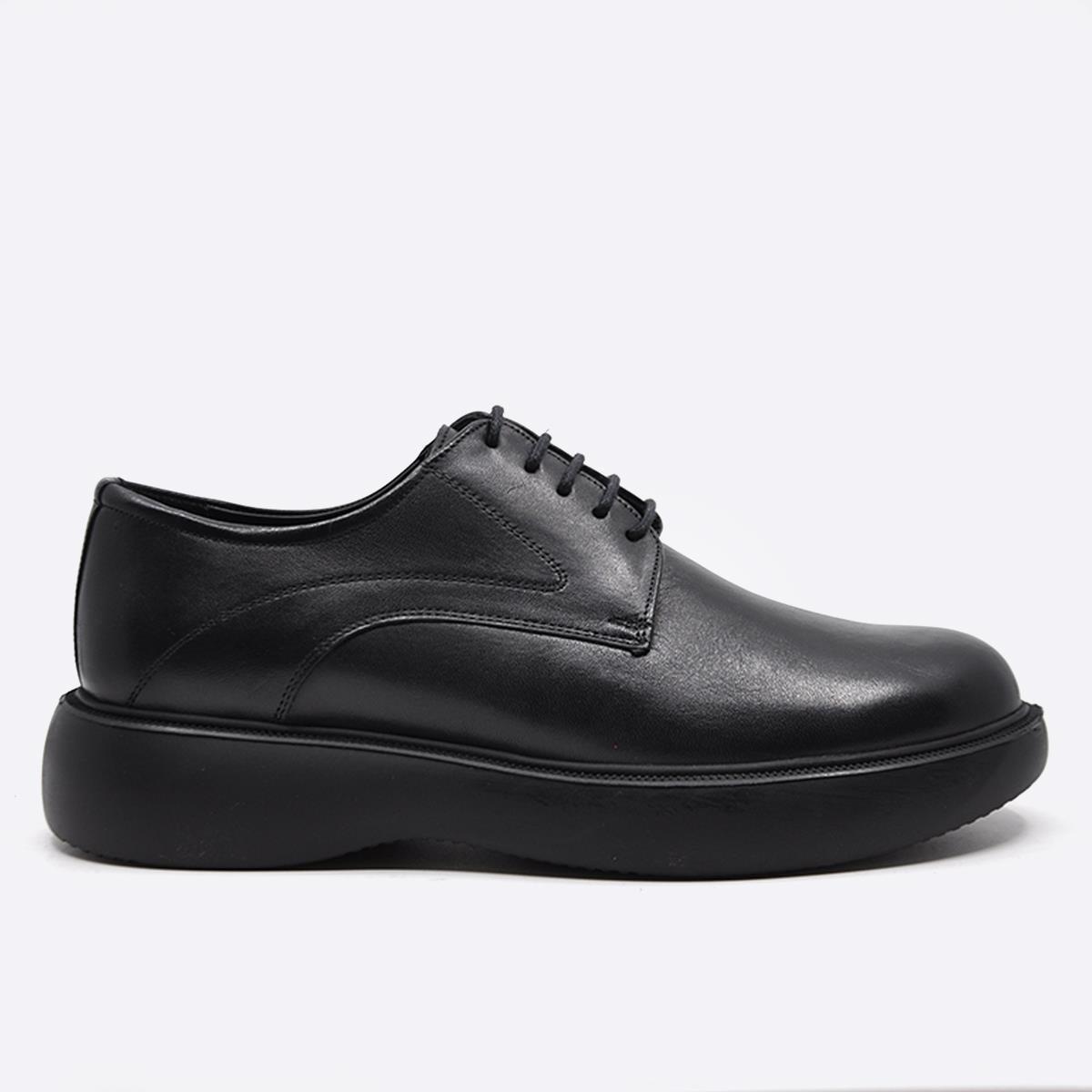 Fosco Hakiki Deri Sneaker Erkek Ayakkabı Siyah 9966