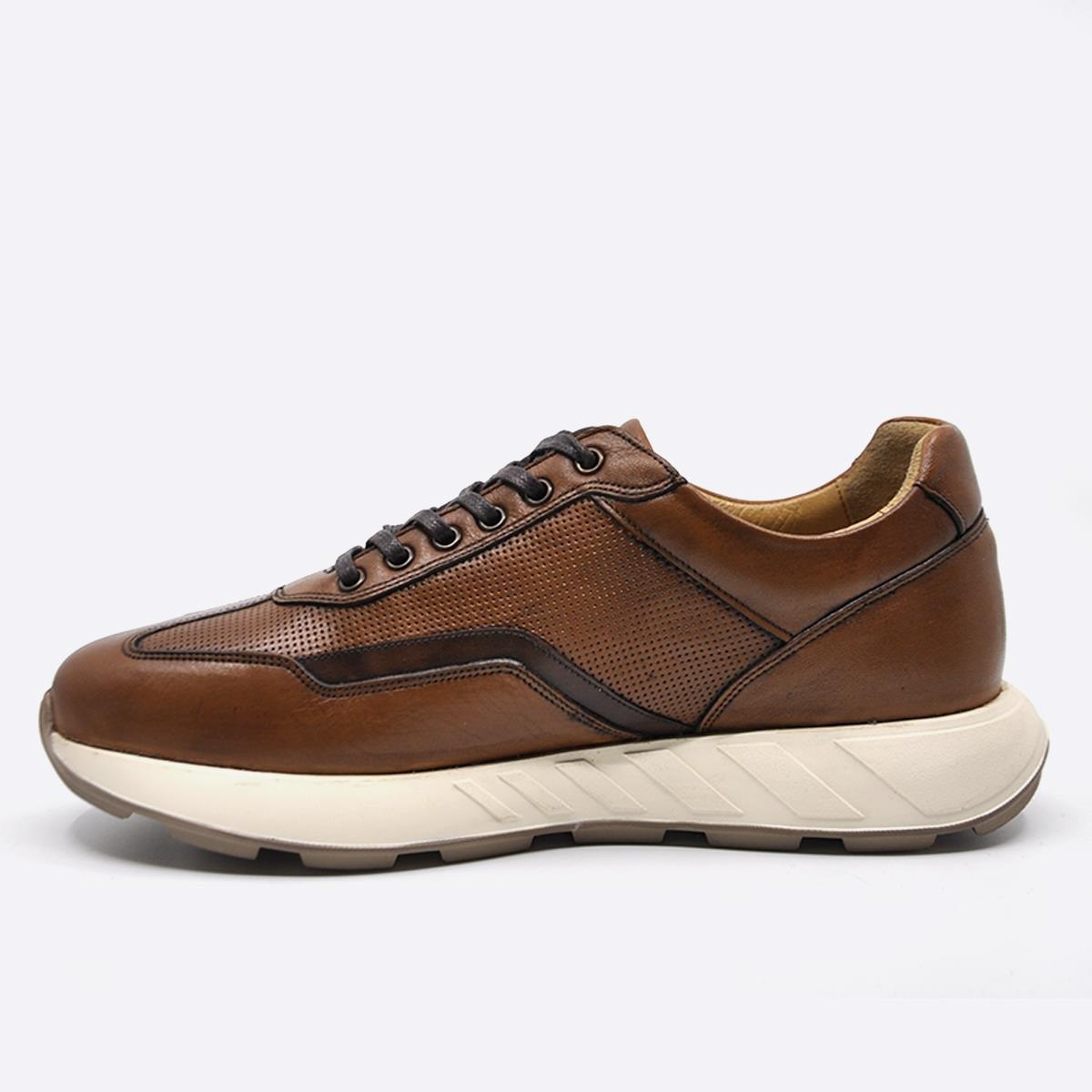 Fosco Hakiki Deri Sneaker Erkek Ayakkabı Taba 3217 686 42