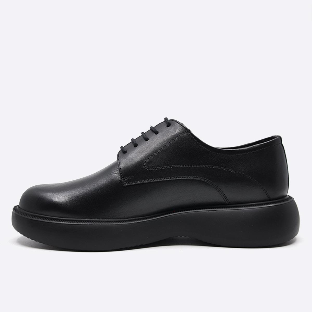 Fosco Hakiki Deri Sneaker Erkek Ayakkabı Siyah 9966