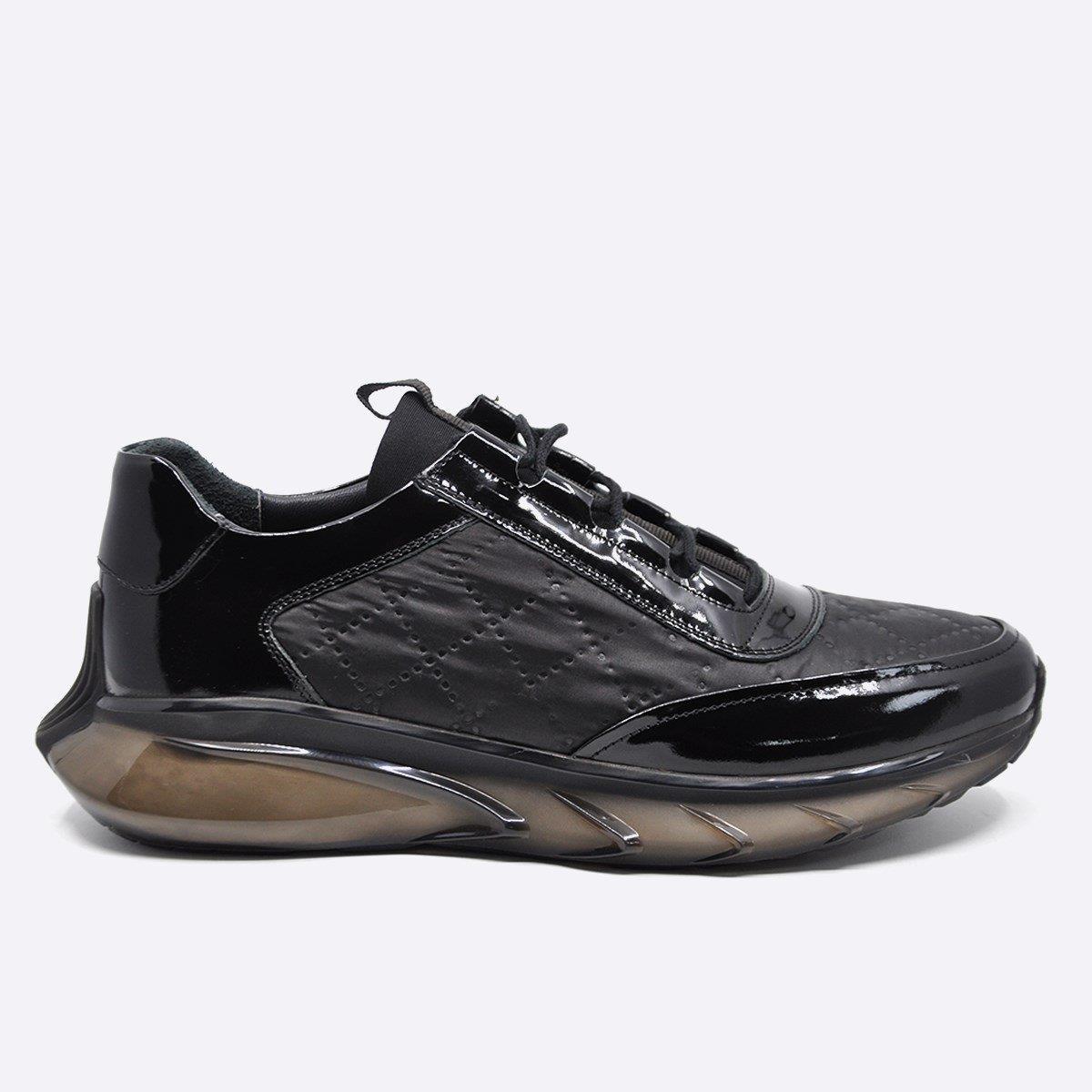 Fosco Hakiki Deri Sneaker Erkek Ayakkabı Siyah 9871 100
