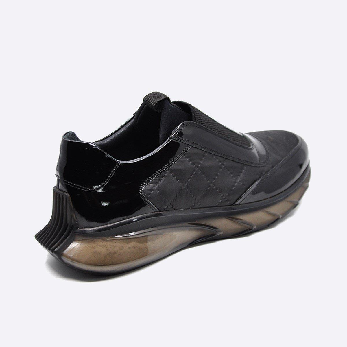 Fosco Hakiki Deri Sneaker Erkek Ayakkabı Siyah 9872 100