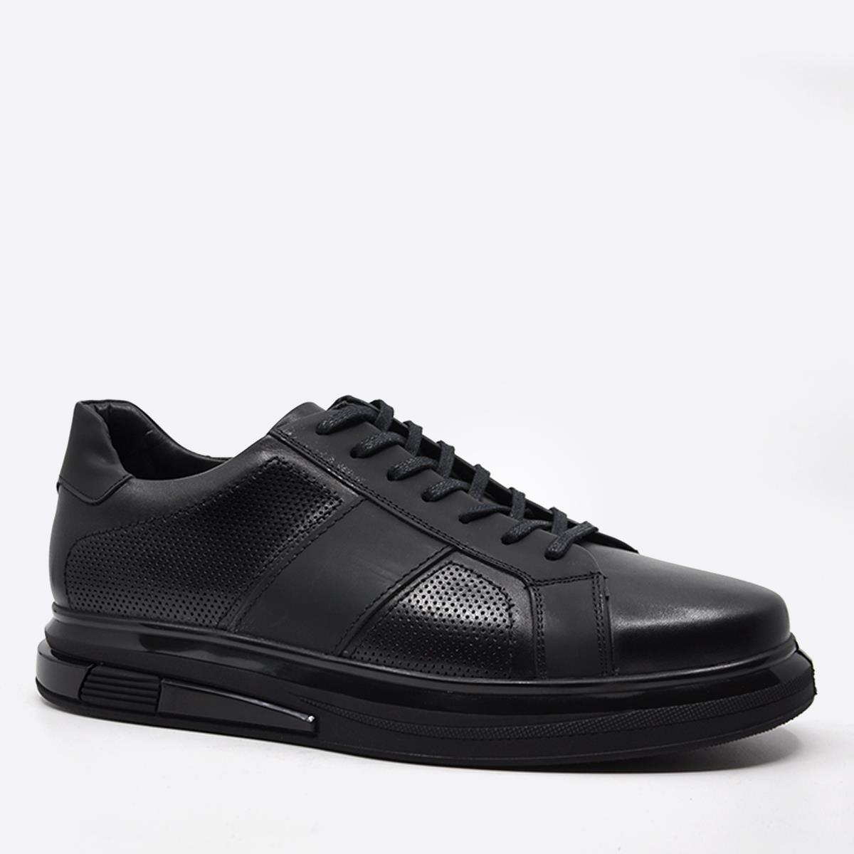 Fosco Hakiki Deri Sneaker Erkek Ayakkabı Siyah 9961