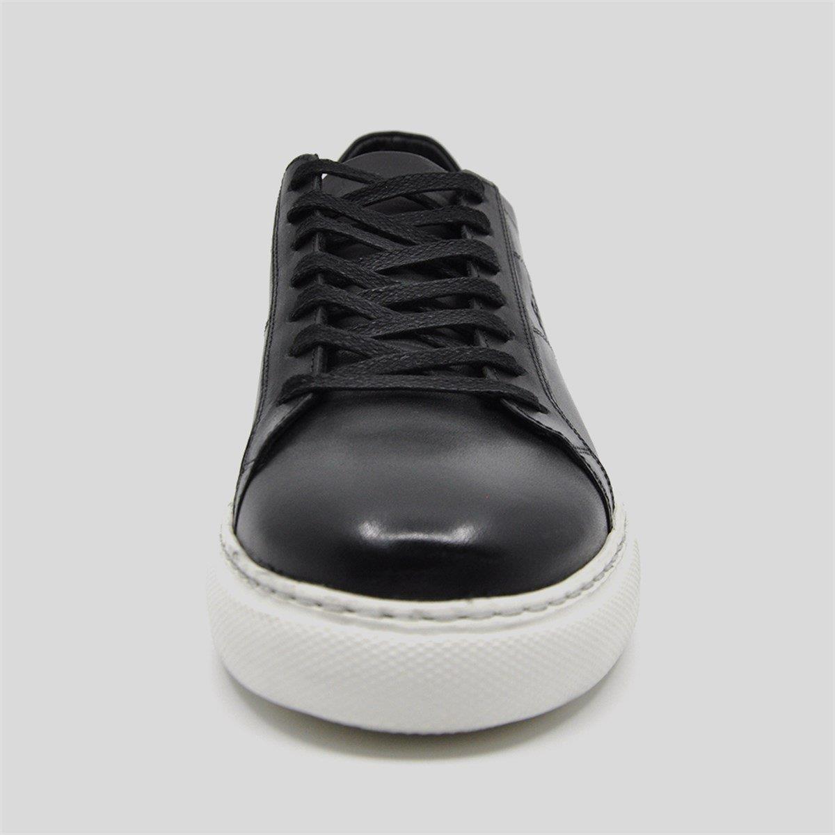 Fosco Hakiki Deri Sneaker Spor Erkek Ayakkabı Siyah 9757