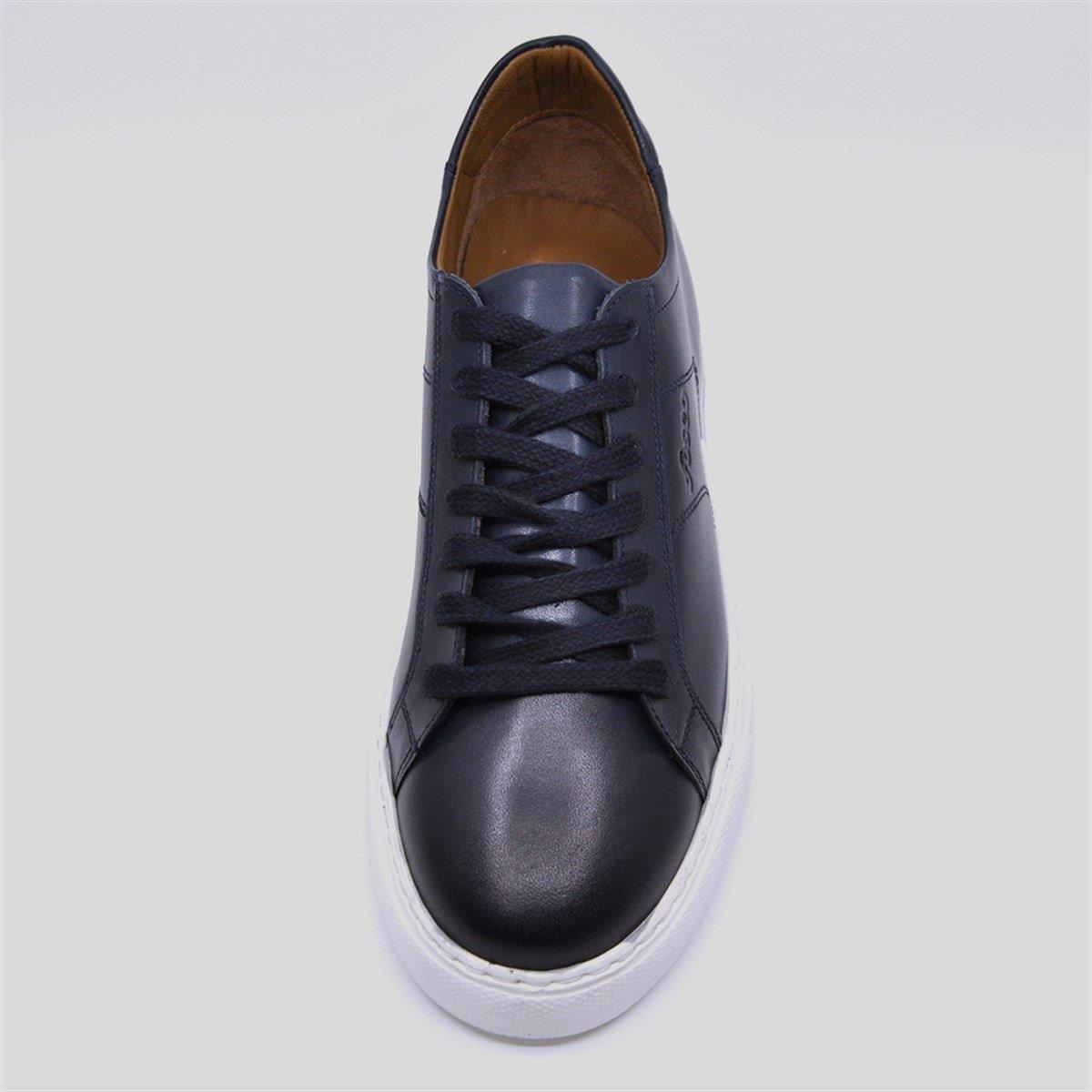 Fosco Hakiki Deri Sneaker Spor Erkek Ayakkabı Lacivert 9757