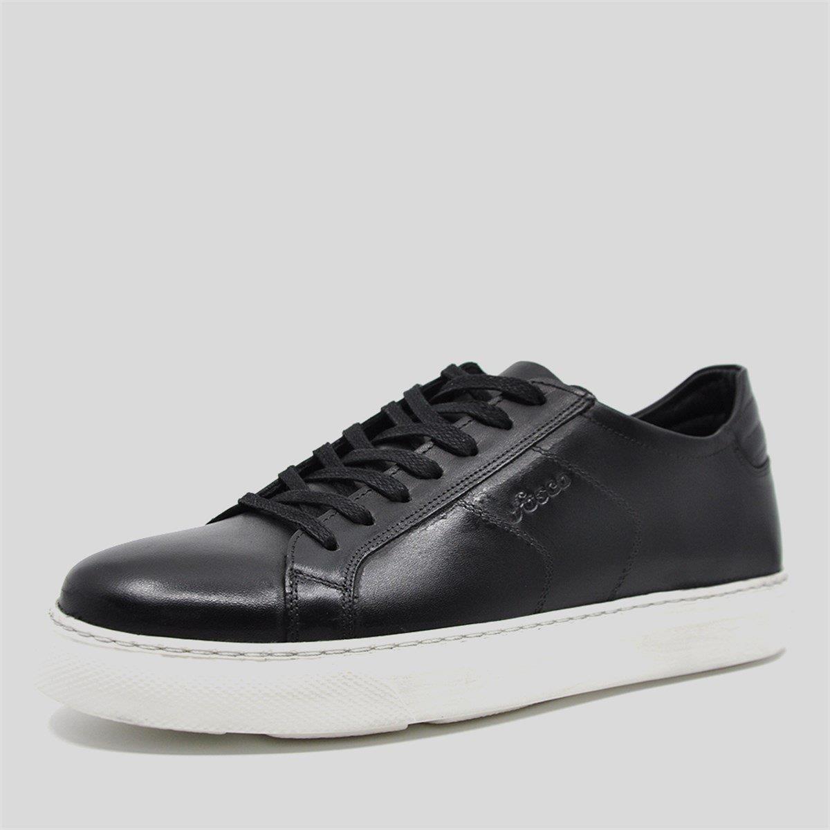 Fosco Hakiki Deri Sneaker Spor Erkek Ayakkabı Siyah 9757