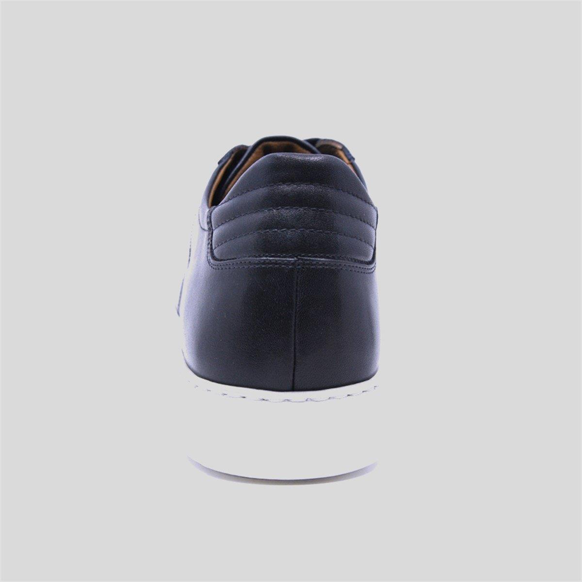 Fosco Hakiki Deri Sneaker Spor Erkek Ayakkabı Siyah 9757