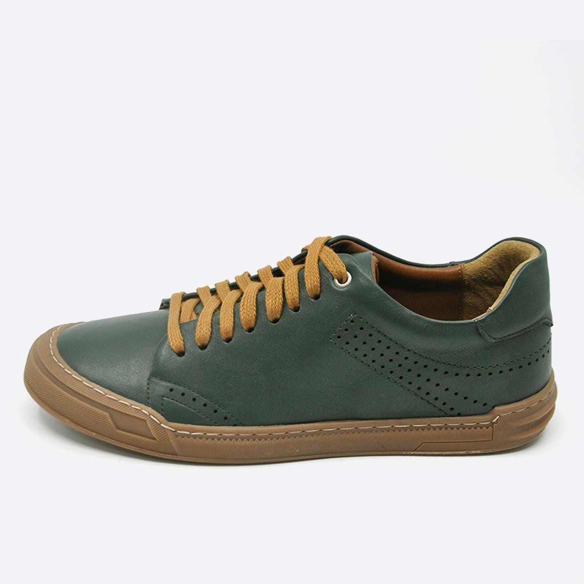 Fosco Hakiki Deri Sneakers Erkek Ayakkabı Yeşil 9867