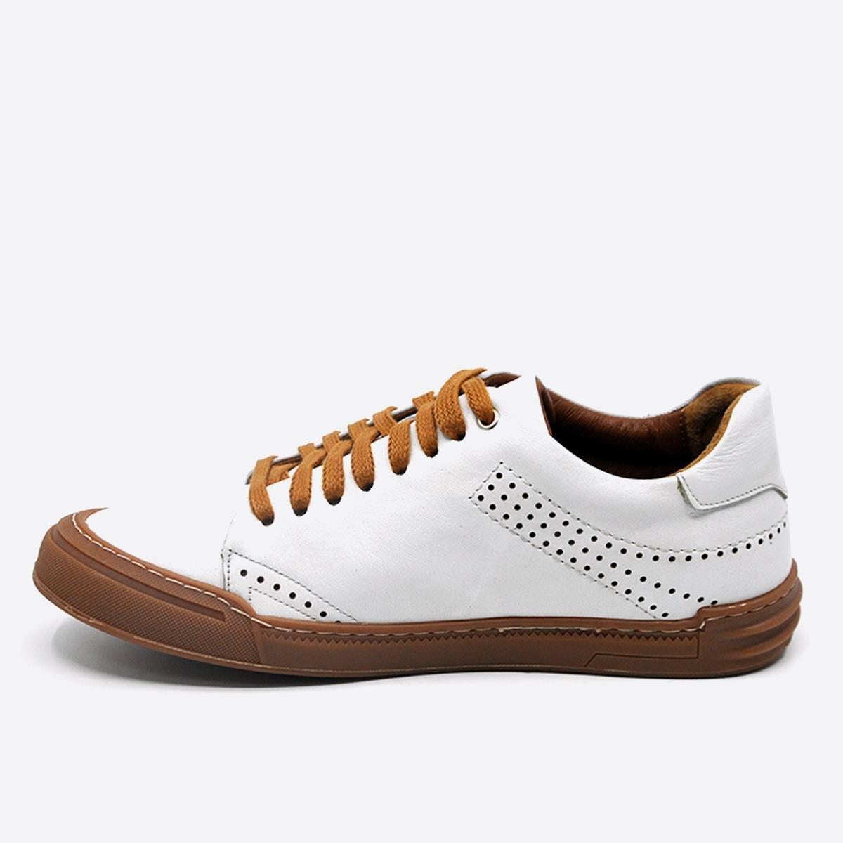 Fosco Hakiki Deri Sneakers Erkek Ayakkabı Beyaz 9867