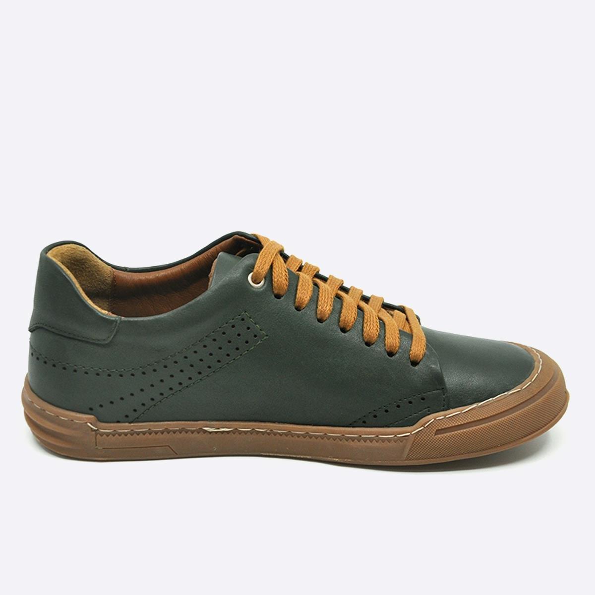 Fosco Hakiki Deri Sneakers Erkek Ayakkabı Yeşil 9867