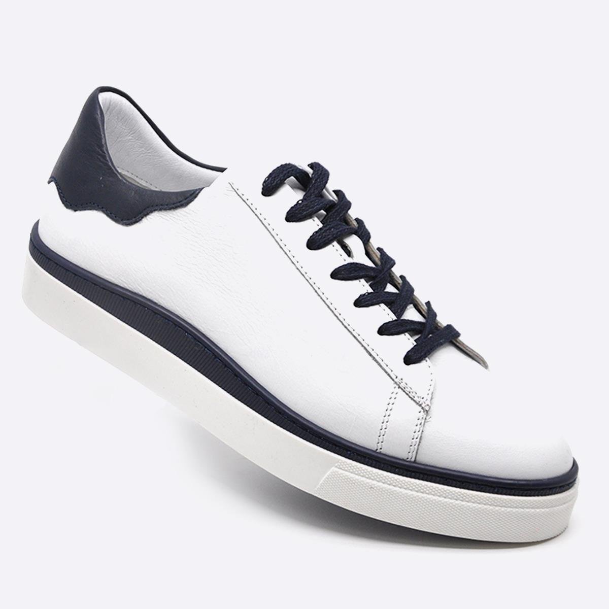 Fosco Hakiki Deri Sneakers Erkek Ayakkabı Beyaz 9842
