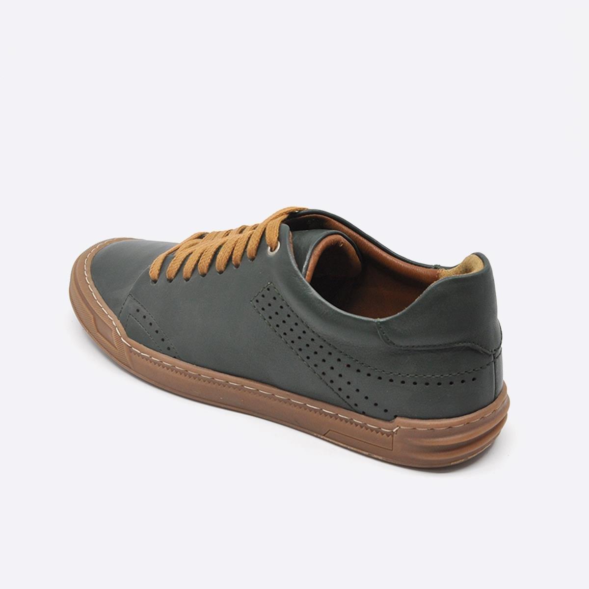 Fosco Hakiki Deri Sneakers Erkek Ayakkabı Yeşil 9867
