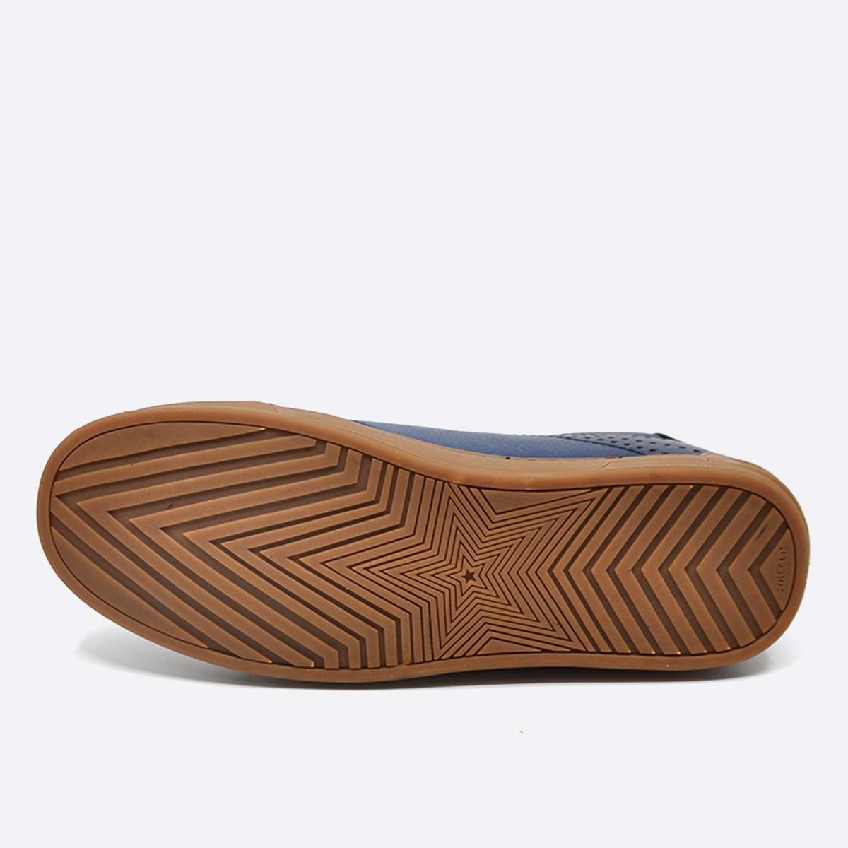 Fosco Hakiki Deri Sneakers Erkek Ayakkabı Mavi 9867