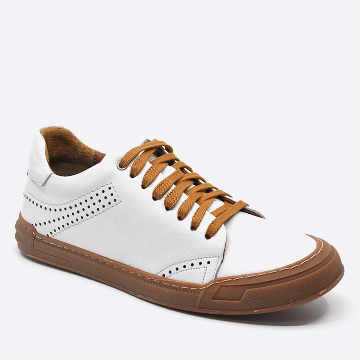 Fosco Hakiki Deri Sneakers Erkek Ayakkabı Beyaz 9867