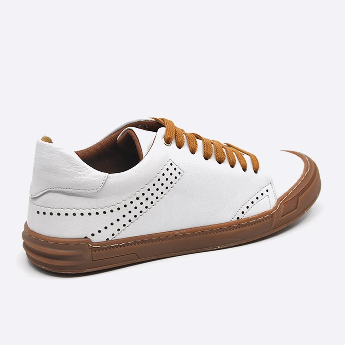 Fosco Hakiki Deri Sneakers Erkek Ayakkabı Beyaz 9867