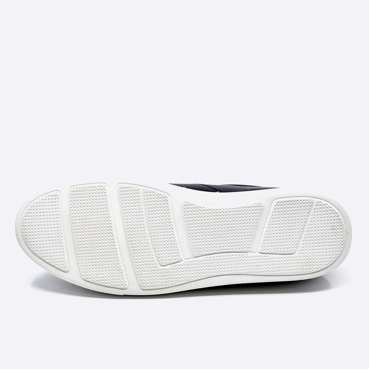Fosco Hakiki Deri Spor Sneaker Erkek Ayakkabı Siyah 9809