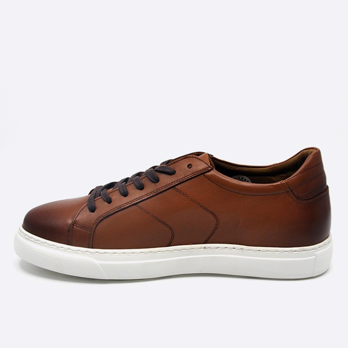 Fosco Hakiki Deri Spor Sneaker Erkek Ayakkabı Taba 9809